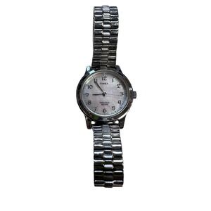 Timex Indiglo Wristwatch Women OS Silver Fair Expansion Band WR 30M CR 1216